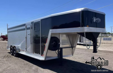 New 2025 Frontier 7x24 14k Aluminum Gooseneck Stock Combo Trailer
