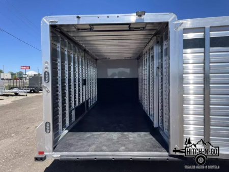 New 2025 Frontier 7x24 14k Aluminum Gooseneck Stock Combo Trailer