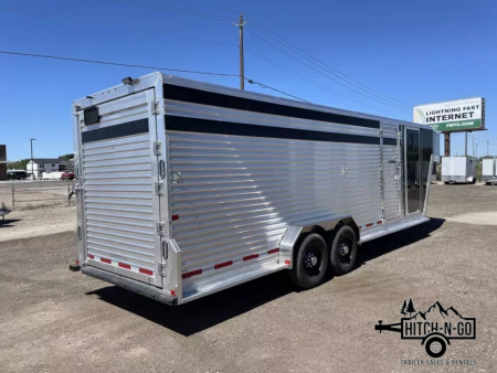 New 2025 Frontier 7x24 14k Aluminum Gooseneck Stock Combo Trailer