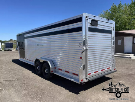 New 2025 Frontier 7x24 14k Aluminum Gooseneck Stock Combo Trailer