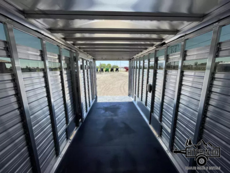 New 2025 Frontier 7x24 14k Aluminum Gooseneck Stock Combo Trailer