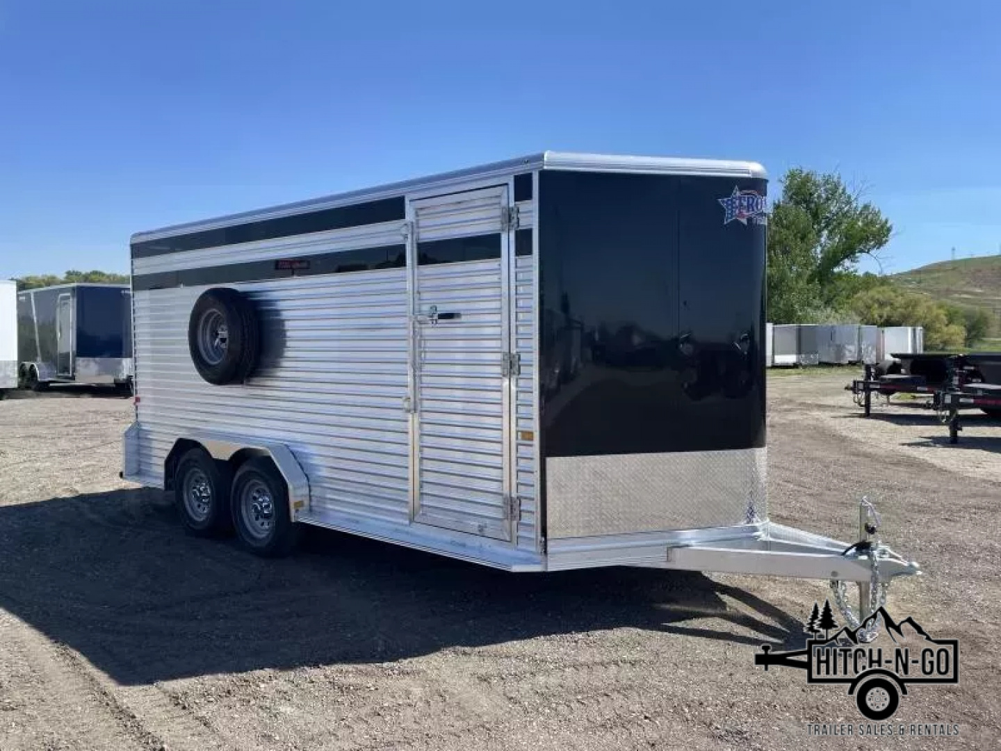 New 2025 Frontier 7.5x16' 7" Livestock Bumper Pull Stock Trailer