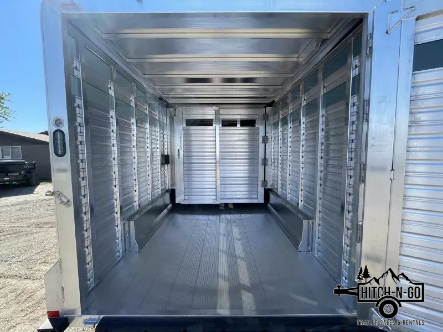 New 2025 Frontier 7.5x16' 7" Livestock Bumper Pull Stock Trailer