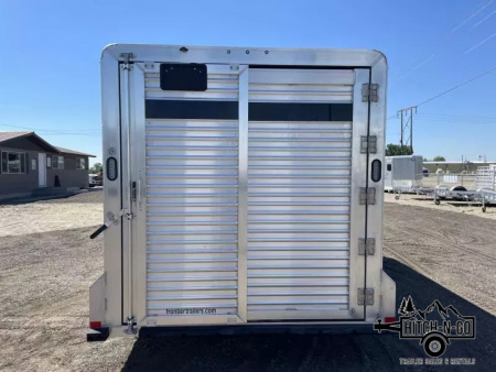 New 2025 Frontier 7.5x16' 7" Livestock Bumper Pull Stock Trailer