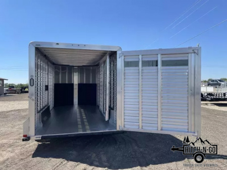 New 2025 Frontier 7.5x16' 7" Livestock Bumper Pull Stock Trailer