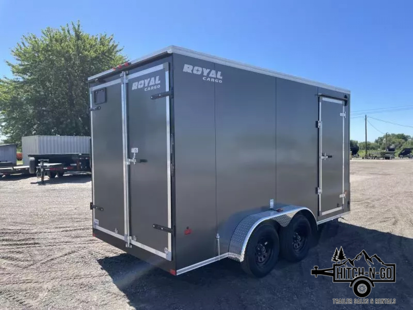 New 2026 Royal Cargo Trailers 7X14+2 7K V-Nose Cargo Trailer with Rear Barn Door