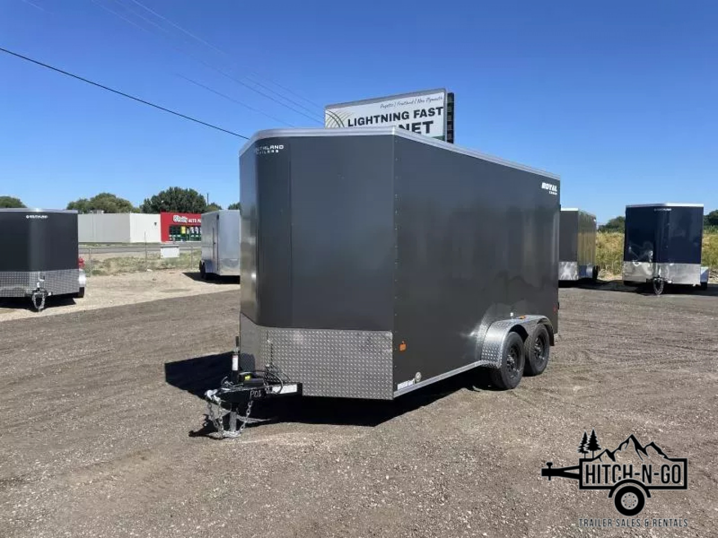 New 2026 Royal Cargo Trailers 7X14+2 7K V-Nose Cargo Trailer with Rear Barn Door