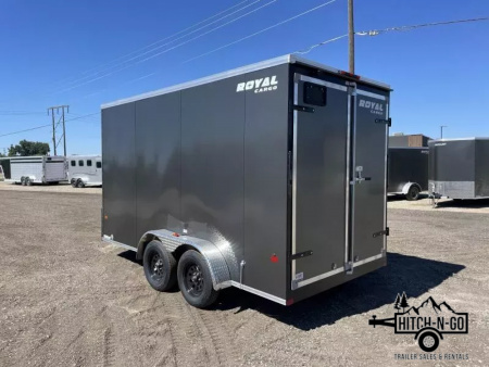 New 2026 Royal Cargo Trailers 7X14+2 7K V-Nose Cargo Trailer with Rear Barn Door