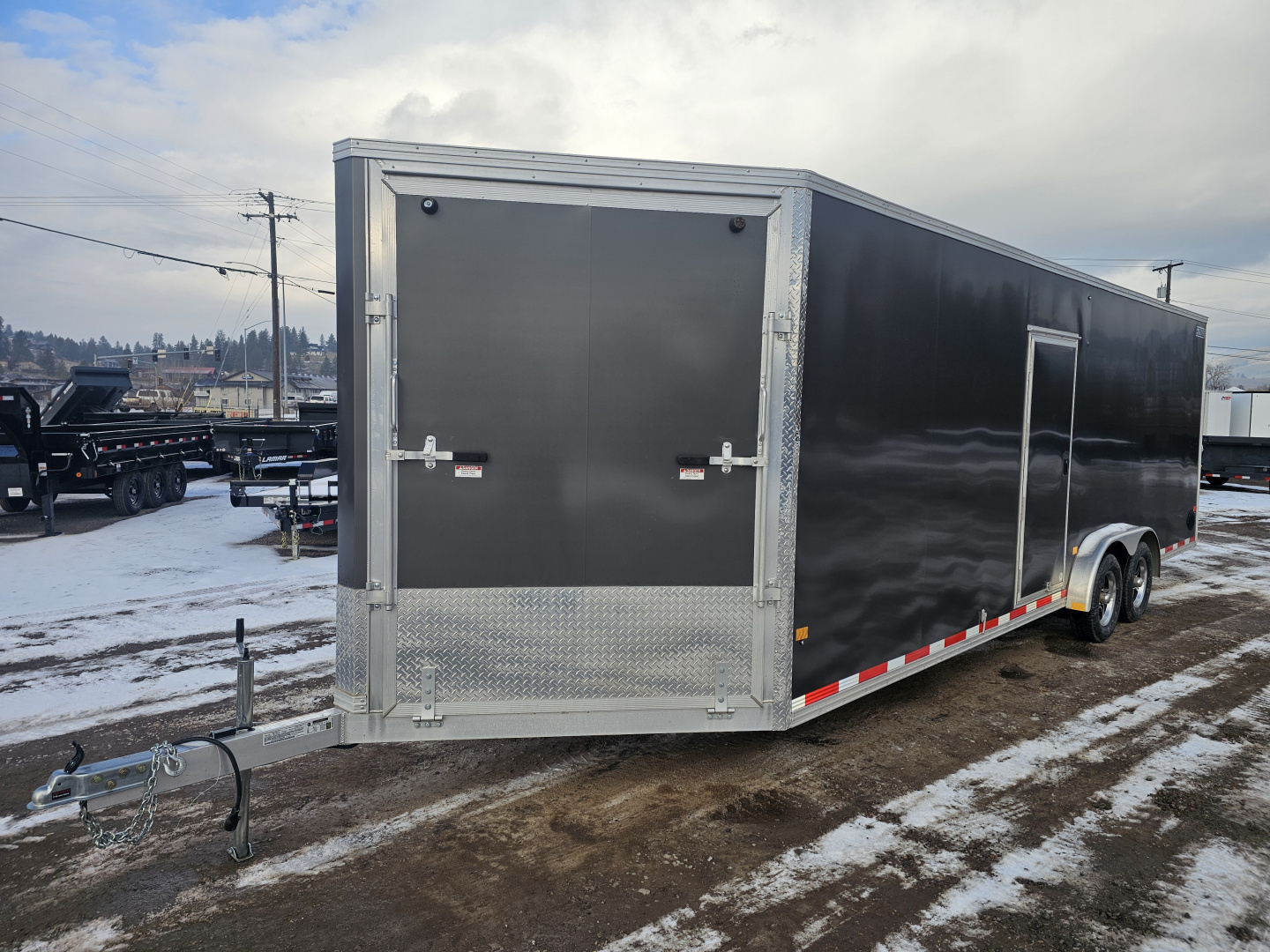 Used 2024 E-Z Hauler 7.5x24 Enclosed Aluminum Snowmobile Trailer