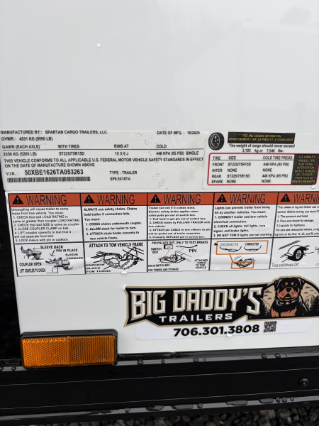 New 2026 Spartan Cargo 8.5x16 Enclosed Trailer, PRO SERIES, 10K GVWR, Polycor, 7' Interior. Tube Cross Members