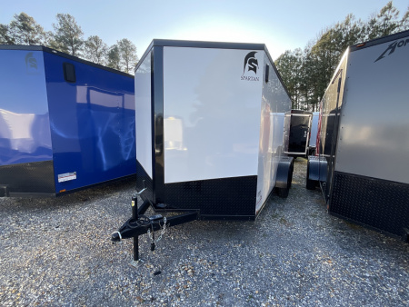 New 2026 Spartan 23818 7 x 14 white/blk Cargo / Enclosed Trailer