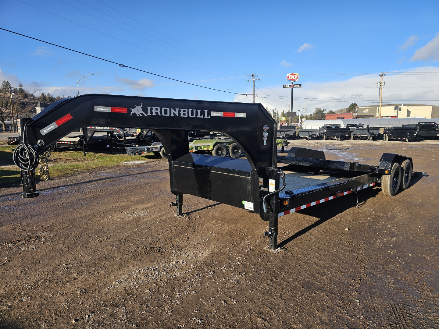 New 2026 Iron Bull 24' 14k Gooseneck Tilt Deck Trailer