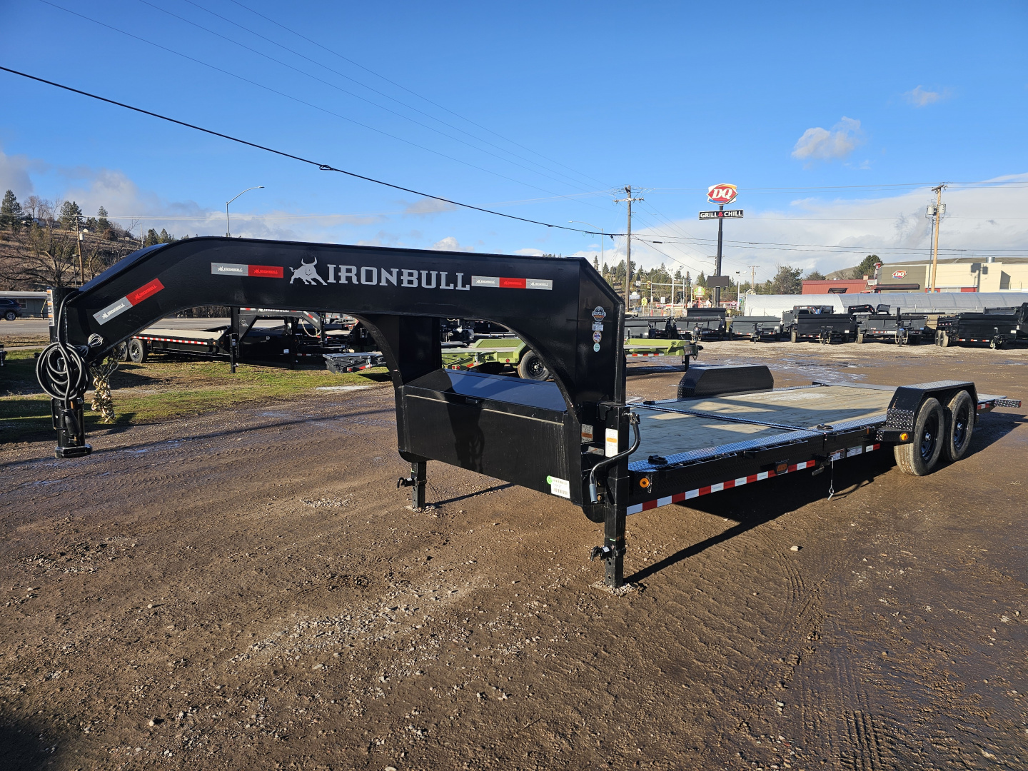 New 2026 Iron Bull 24' 14k Gooseneck Tilt Deck Trailer