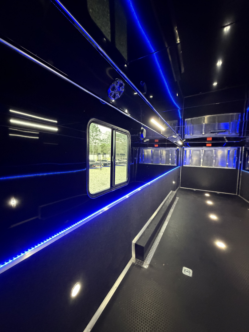 New 2026 Haulmark 34 Bathoom Race Trailer, Air Prep PKG, Awning, Polycor, Insulated, Window, 54" ALX Slide Out Step, A/C + Heat