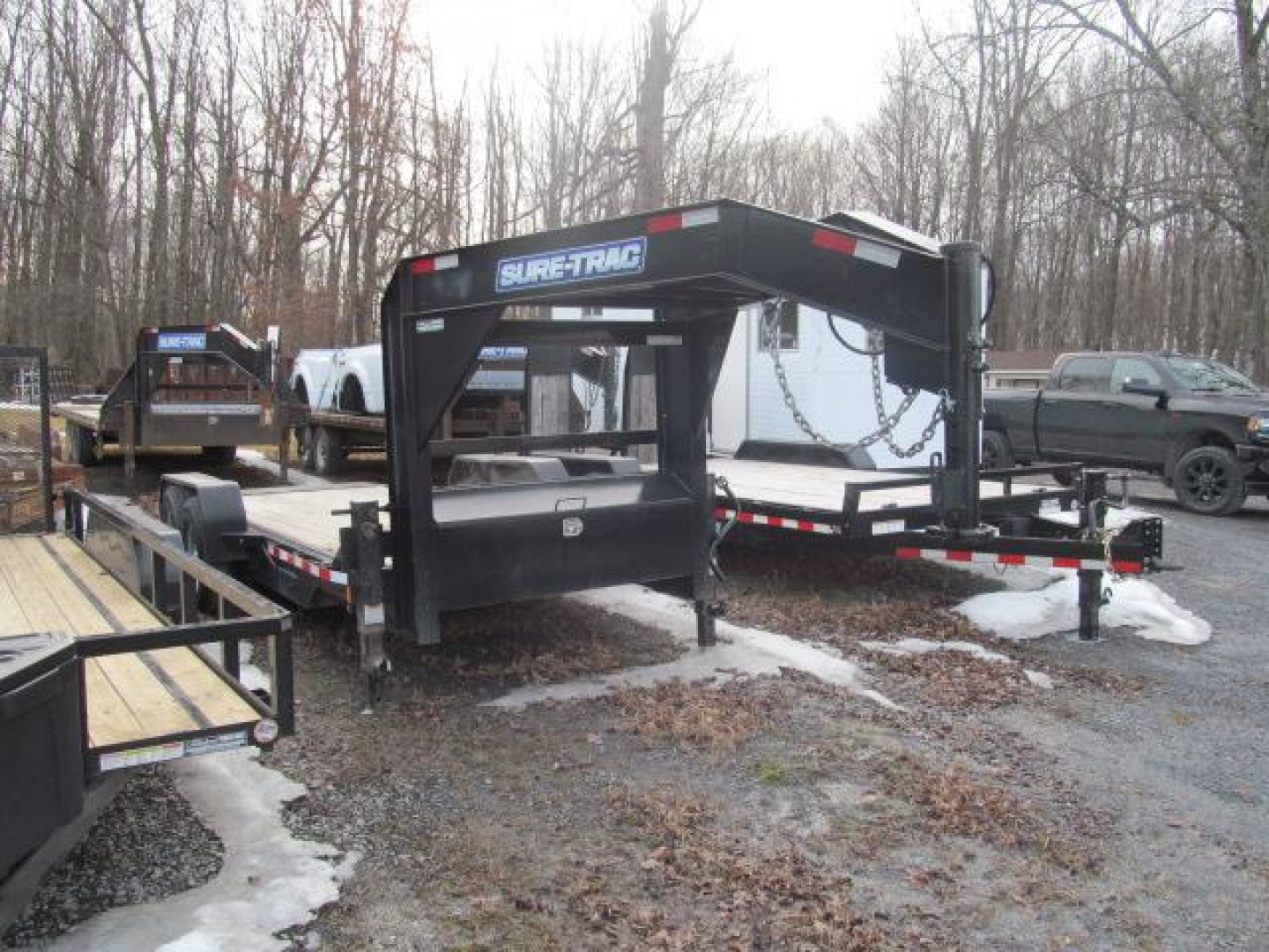 Used 2021 Sure-Trac 7 X 18 14K Gooseneck Tilt Equipment Trailer