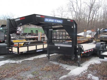 Used 2021 Sure-Trac 7 X 18 14K Gooseneck Tilt Equipment Trailer
