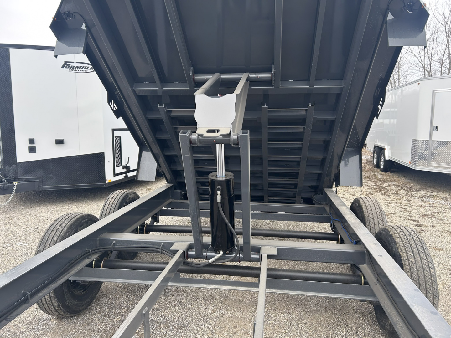 New 2026 Lamar Trailers 7 X 14 FT LOW PRO DUMP TRAILER W/ TARP KIT RAMPS 14K GVWR