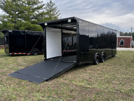 New 2026 Luxe 8.5x24 Race Trailer - Finished Interior- 5200LB Torsion Axles- Black Poly- Blackout- Car/Racing Trailer