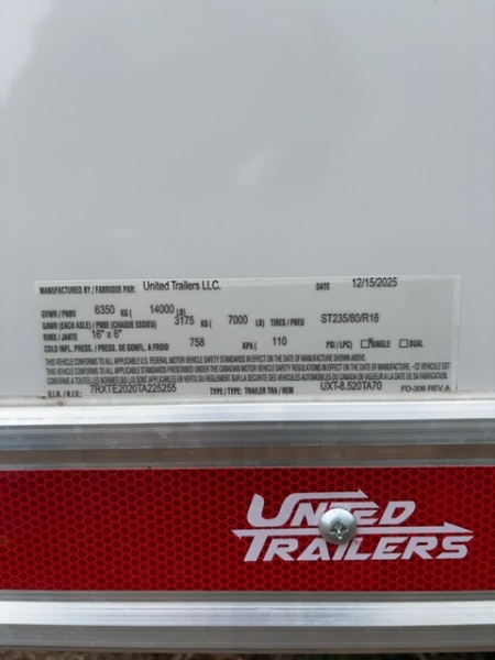 New 2026 United Trailers 8.5X20TA Cargo / Enclosed Trailer