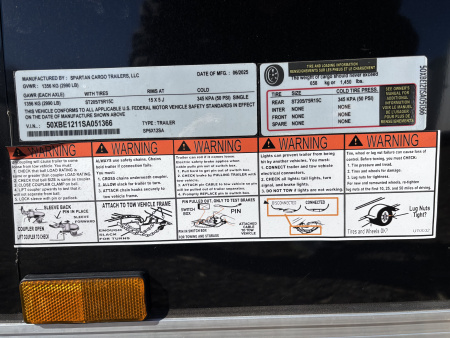 New 2026 Spartan Cargo SP6X12SA Cargo / Enclosed Trailer