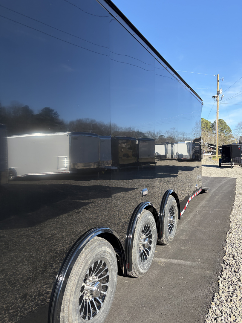 New 2026 Haulmark EDGE 34 Race Trailer With Turbo Package, Awning, Polycor, Insulated, Black Trim Package