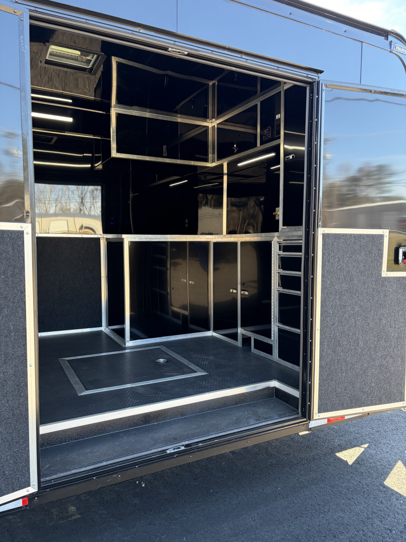 New 2026 Haulmark EDGE 34 Race Trailer With Turbo Package, Awning, Polycor, Insulated, Black Trim Package