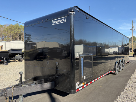 New 2026 Haulmark EDGE 34 Race Trailer With Turbo Package, Awning, Polycor, Insulated, Black Trim Package