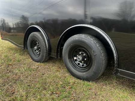 New 2026 Luxe 8.5x24 Car Hauler-5200LB Torsion Axle-Black Poly-Blackout-Enclosed Car Hauler