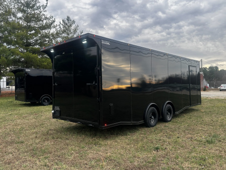 New 2026 Luxe 8.5x24 Car Hauler-5200LB Torsion Axle-Black Poly-Blackout-Enclosed Car Hauler