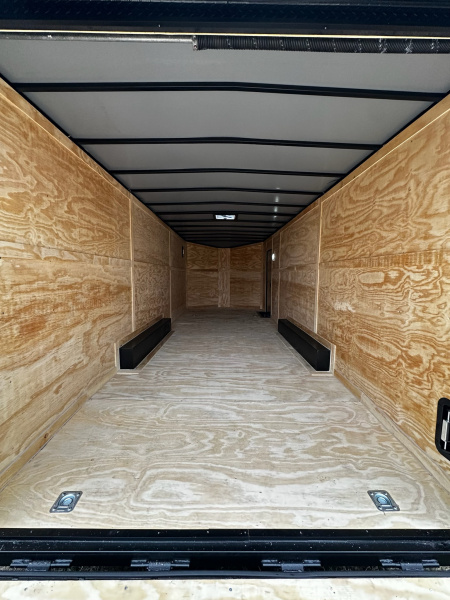 New 2026 Luxe 8.5x24 Car Hauler-5200LB Torsion Axle-Black Poly-Blackout-Enclosed Car Hauler