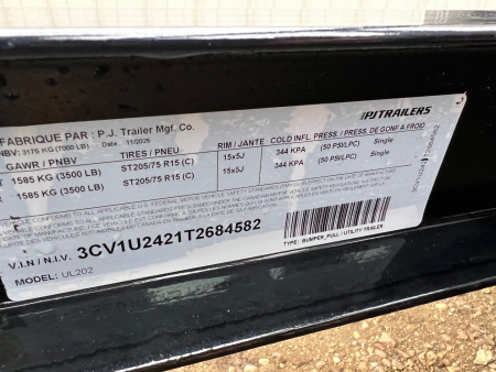 New 2026 PJ Trailers 20' Utility UL Utility Trailer