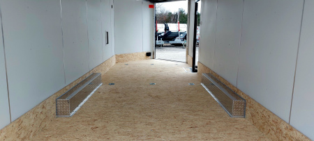 New 8 X 22 SNOWMOBILE/CAR HAULER ENCLOSED ALL ALUMINUM W/ FRONT DROP DOWN RAMP 2026 LIGHTNING