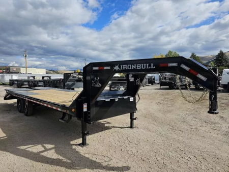 New 2026 Iron Bull 25' 14k Gooseneck Deckover Equipment Trailer