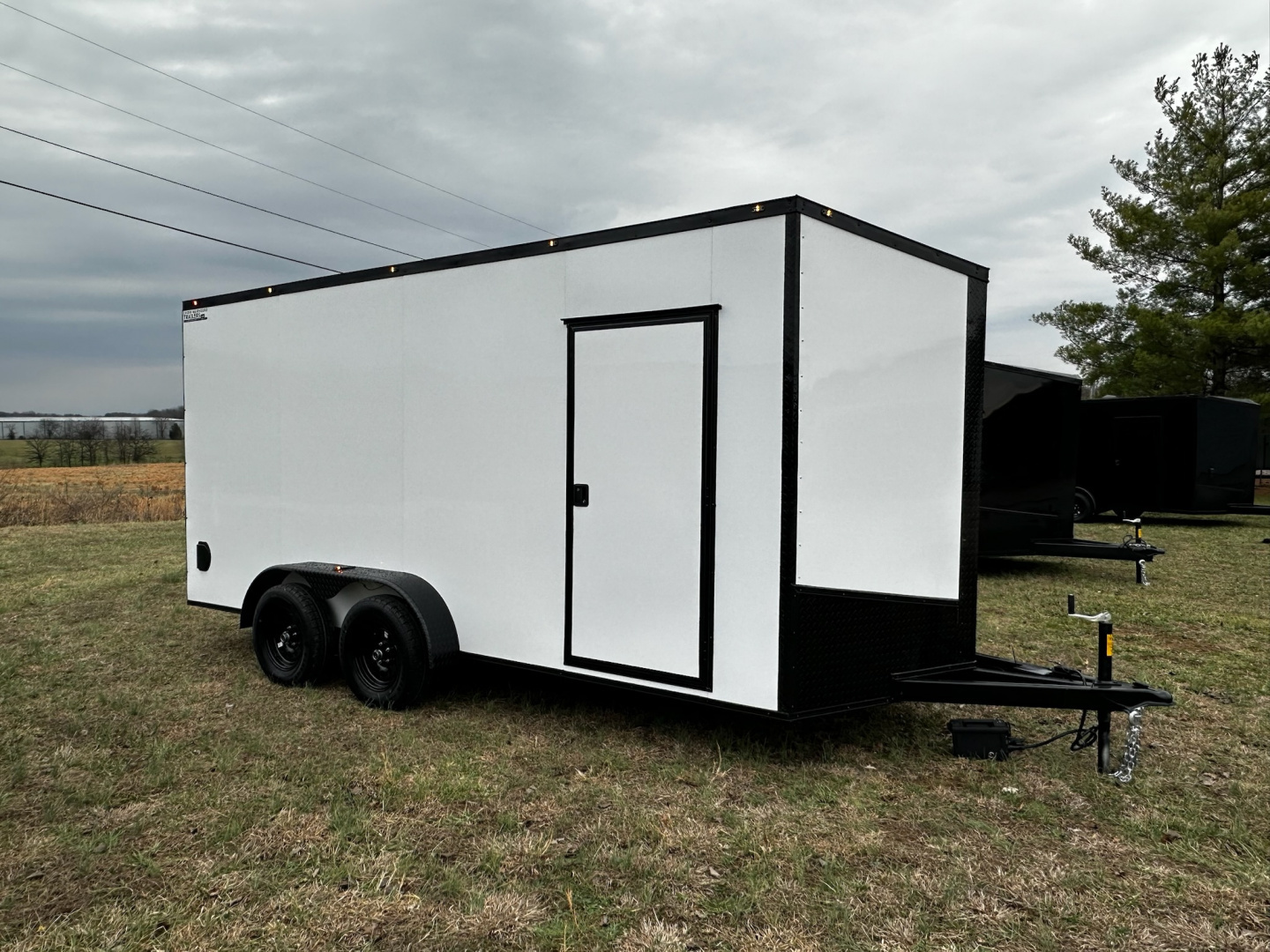 New 2026 Luxe 7x16 Enclosed Trailer- 3500LB Tandem Axle -White Poly-Blackout