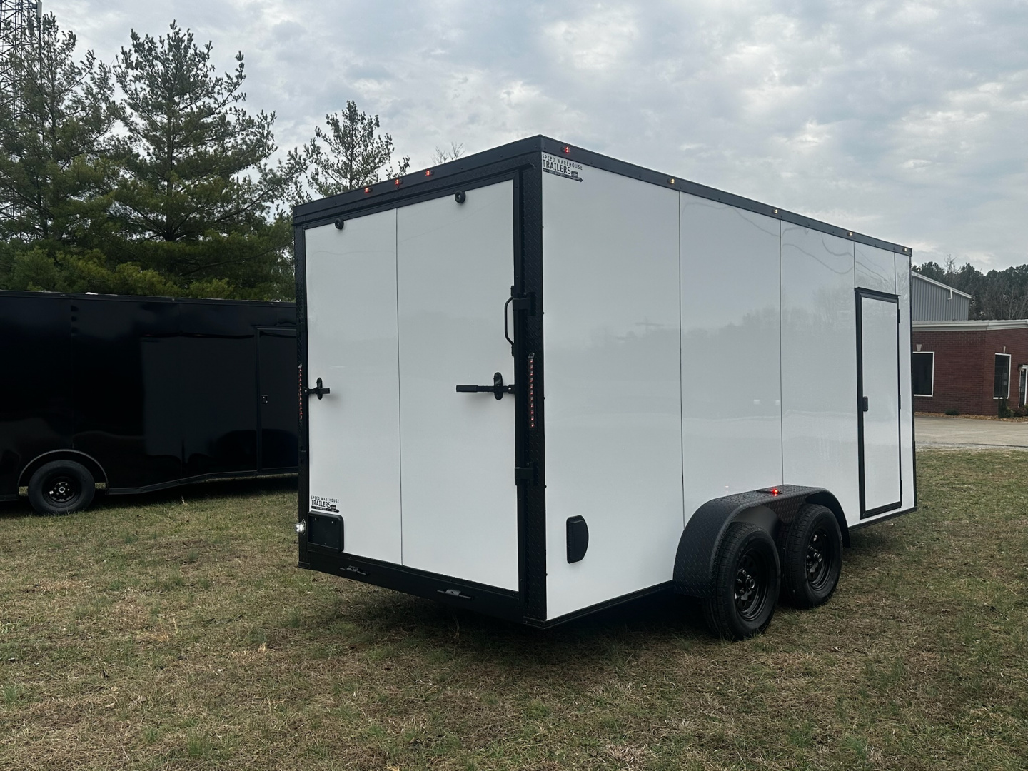 New 2026 Luxe 7x16 Enclosed Trailer- 3500LB Tandem Axle -White Poly-Blackout