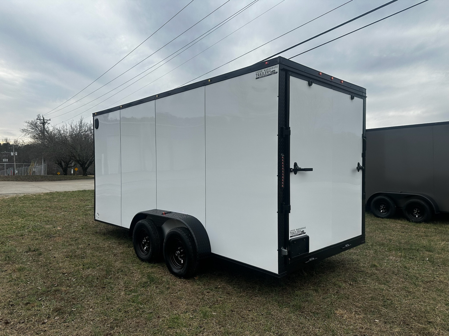 New 2026 Luxe 7x16 Enclosed Trailer- 3500LB Tandem Axle -White Poly-Blackout