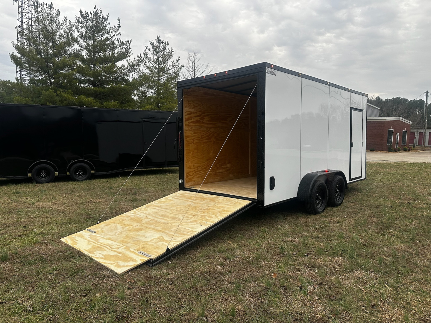 New 2026 Luxe 7x16 Enclosed Trailer- 3500LB Tandem Axle -White Poly-Blackout