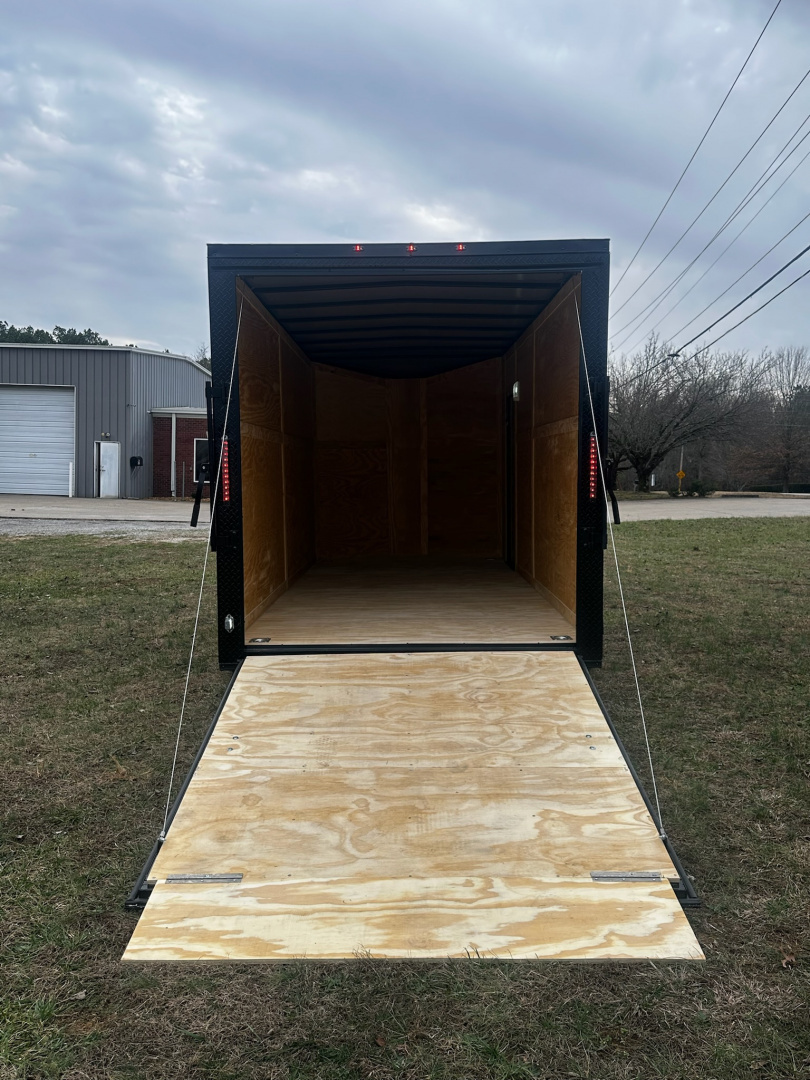 New 2026 Luxe 7x16 Enclosed Trailer- 3500LB Tandem Axle -White Poly-Blackout