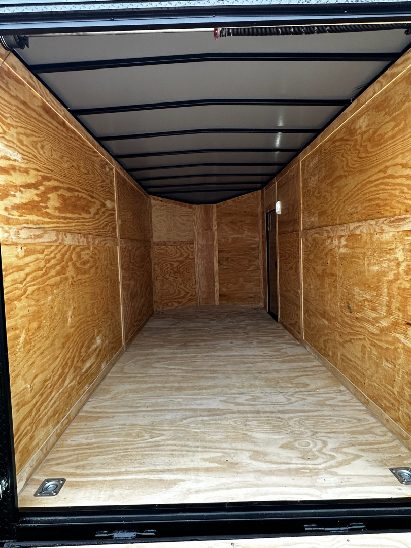 New 2026 Luxe 7x16 Enclosed Trailer- 3500LB Tandem Axle -White Poly-Blackout