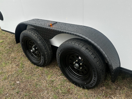 New 2026 Luxe 7x16 Enclosed Trailer- 3500LB Tandem Axle -White Poly-Blackout