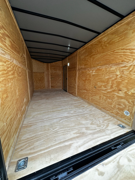 New 2026 Luxe 7x16 Enclosed Trailer- 3500LB Tandem Axle -White Poly-Blackout