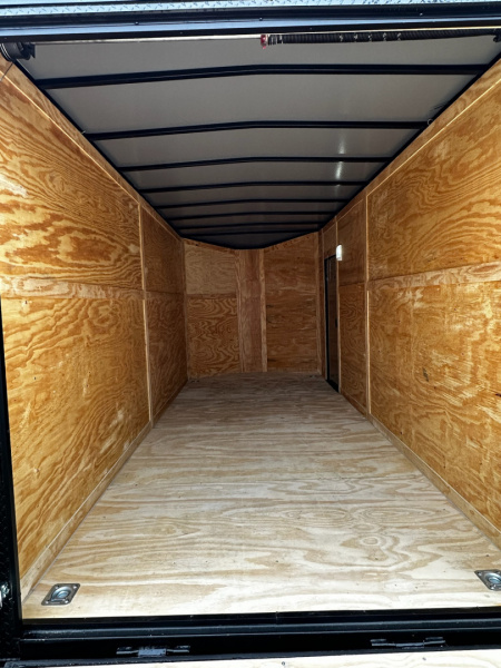 New 2026 Luxe 7x16 Enclosed Trailer- 3500LB Tandem Axle -White Poly-Blackout
