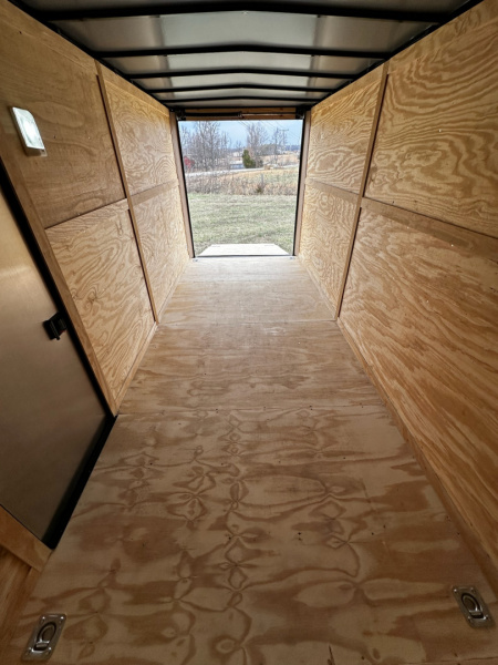 New 2026 Luxe 7x16 Enclosed Trailer- 3500LB Tandem Axle -White Poly-Blackout