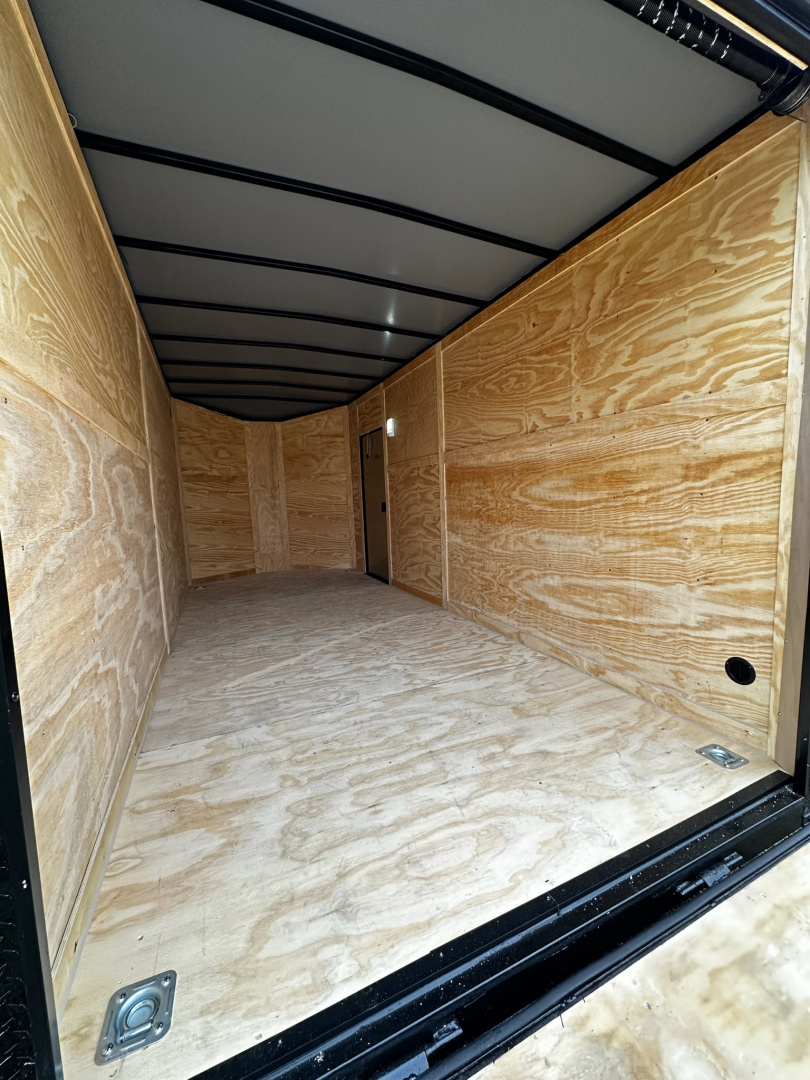 New 2026 Luxe 7x16 Enclosed Trailer- 3500LB Tandem Axle -Charcoal Poly-Blackout