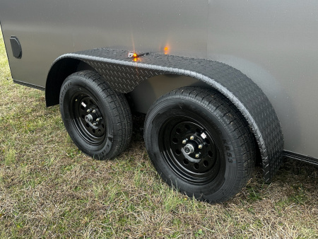 New 2026 Luxe 7x16 Enclosed Trailer- 3500LB Tandem Axle -Charcoal Poly-Blackout