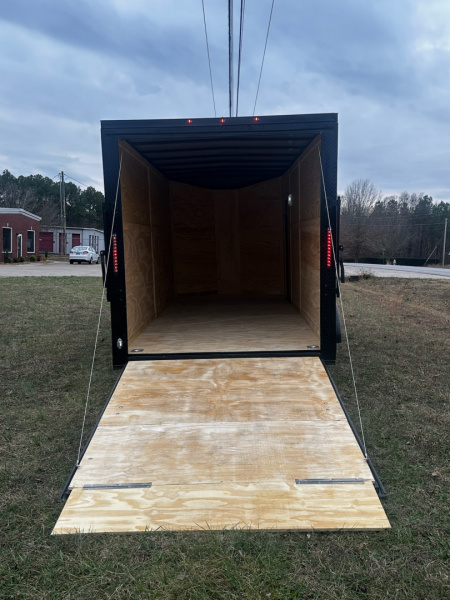New 2026 Luxe 7x16 Enclosed Trailer- 3500LB Tandem Axle -Charcoal Poly-Blackout