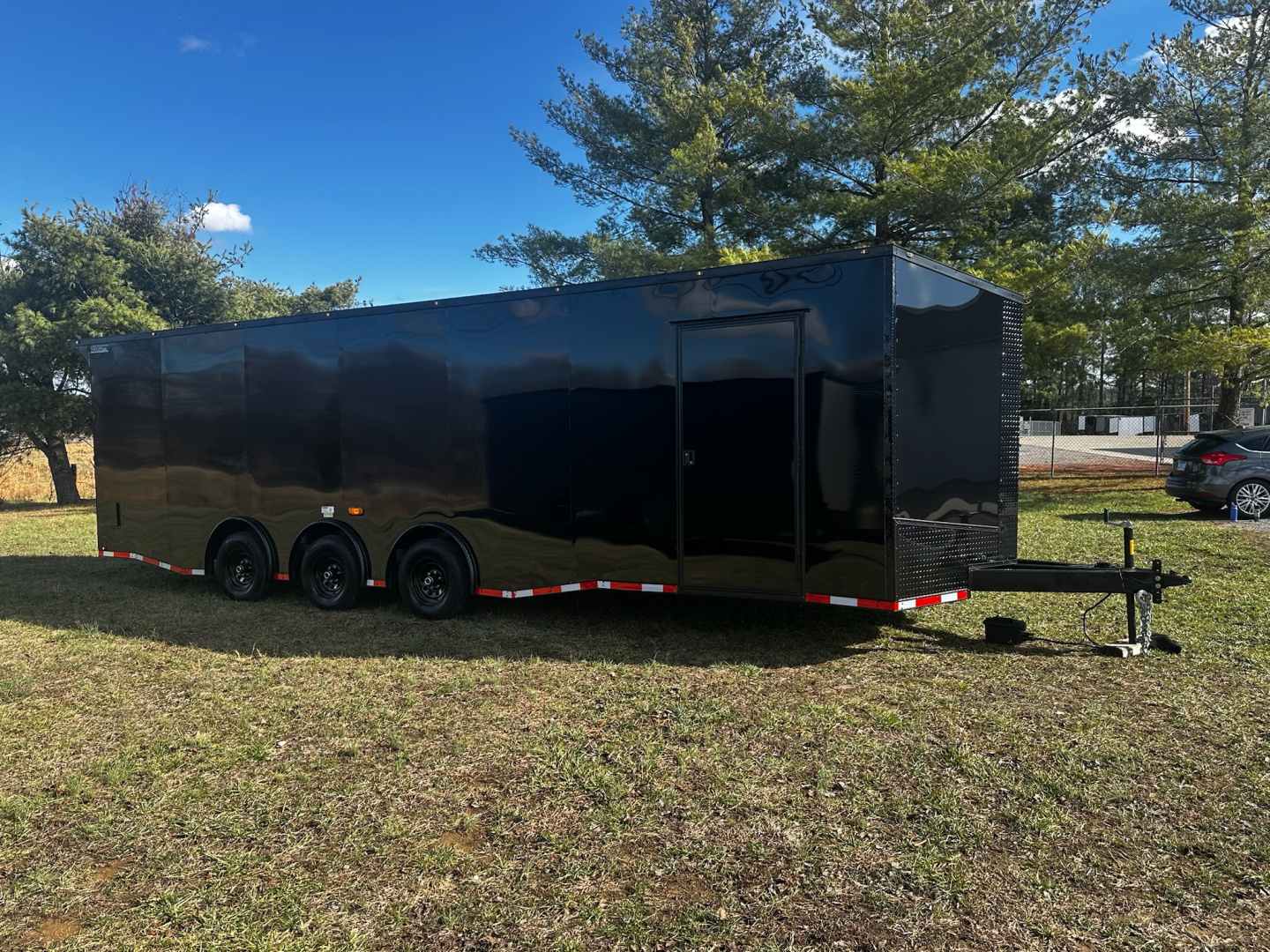 New 2026 Luxe 8.5x28 Car Hauler - 5200LB Triple Torsion Axle - Black Poly- Blackout - Enclosed Car Hauler