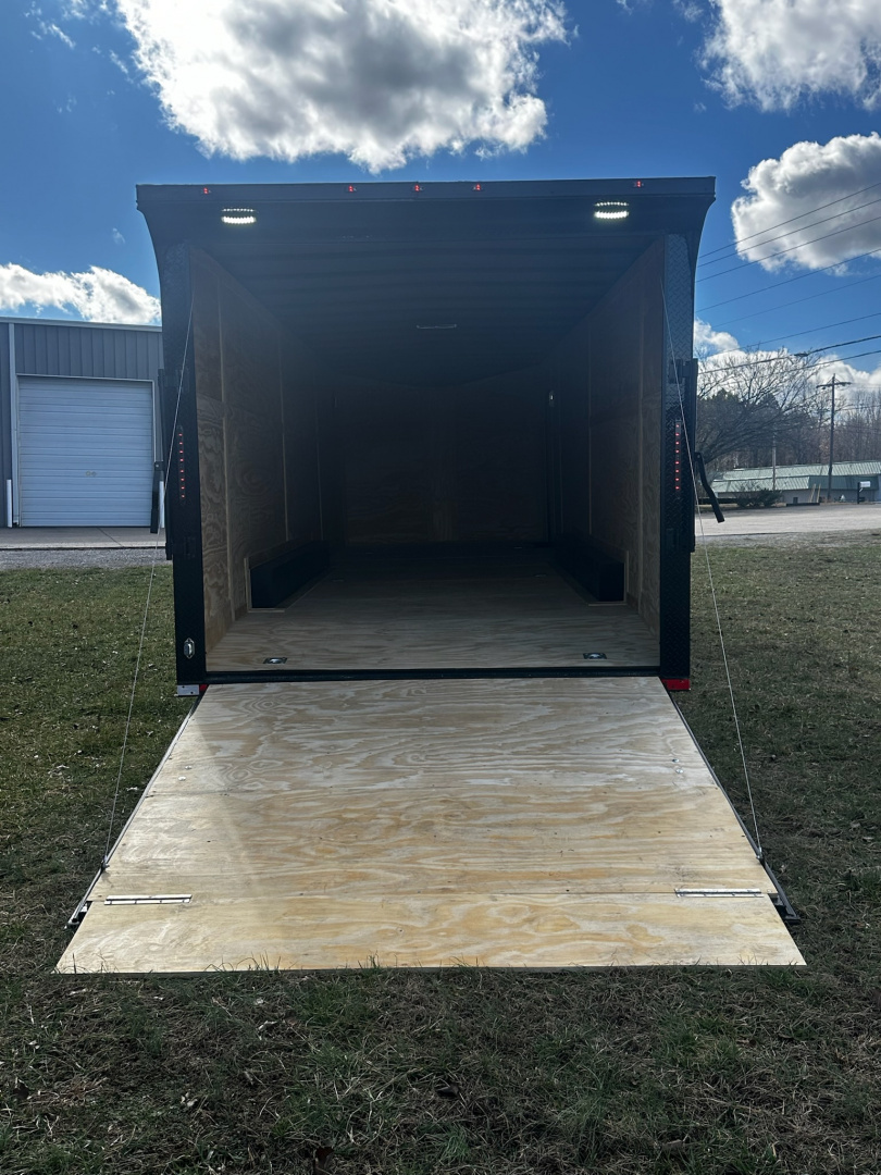 New 2026 Luxe 8.5x28 Car Hauler - 5200LB Triple Torsion Axle - Black Poly- Blackout - Enclosed Car Hauler