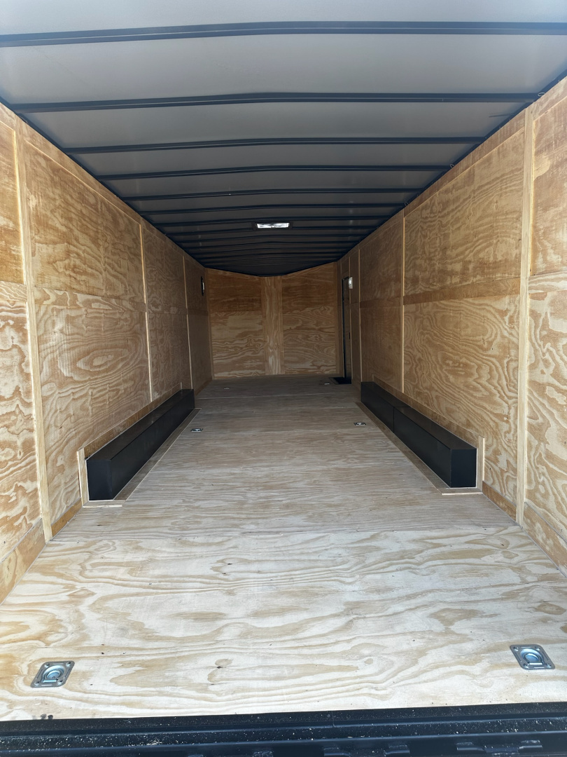 New 2026 Luxe 8.5x28 Car Hauler - 5200LB Triple Torsion Axle - Black Poly- Blackout - Enclosed Car Hauler