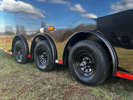 New 2026 Luxe 8.5x28 Car Hauler - 5200LB Triple Torsion Axle - Black Poly- Blackout - Enclosed Car Hauler